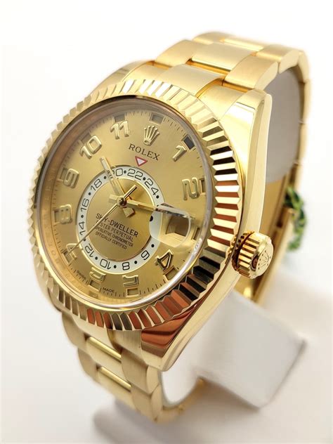 gold rolex sky dweller for sale|Rolex gold sky dweller price.